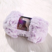 헤어슈 곱창 만들기 밍크 퍼 털실 뜨개실 망고 털 파스텔 핑거니팅 DIY, 연보라색꽃