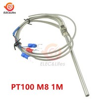 온도계측기 자기온도계 K유형 열전쌍 스테인레스 스틸 프로브 센서 PT100 RTD M6 M8 나사 온도 100cm 1M 2M, 03 PT100 M8 100CM