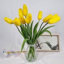 고급화병포함 후리지아 (30대)(50대) 튤립(노랑)(보라) 꽃정기구독 꽃배달 생일 부모님 졸업 입학식 선물 꽃다발 선물, 03. 노랑 튤립 10대