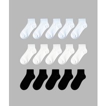IL-O-GONG-CHIL [10PACK] 1507 스쿨팩 미니 맨즈 삭스 - 스노우화이트/화이트/블랙 [10PACK] 1507 SCHOOLPACK MINI MANS SOCKS_