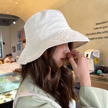 메인워크 데일리 빅사이즈 빈티지 대두 오버핏 버킷햇 린넨 코튼 벙거지모자 남녀공용 사계절 챙넓은 썬캡모자