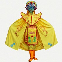 변검마술복장 12개 천극 변모 복장 마스크 변경복, 블랙