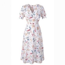 2022 캐쥬얼 스판 허리 Boho 비치 드레스 여성 여름 플로랄 프린트 빈티지 쉬폰 미디 Vestido de Festa