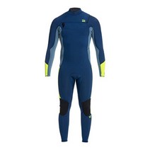 빌라봉 앱솔루트 서핑 웻 수트 남성용 체스트 지퍼 잠수복 5/4mm 네이비 블루, M kurz