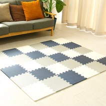 층간소음 놀이방 퍼즐 매트 10pcs 30x30x1.2cm 거실 아기 유아 바닥재 장판 EVA 매트, 아이보리
