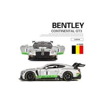 다이캐스트 모형 1:32 콘티넨탈 GT3 레이싱 합금 자동차 감 녹색 미니어처 차량 스피드 웨이 스포츠카 선물, Silver no box