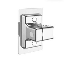 Adjustable Self-adhesive Shower Head Holder Wall Mounted Bathroom Bidet Stand Bracket Fixed Base, [04] Silver-B