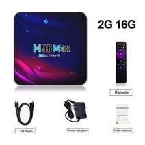H96Max 안드로이드 11 스마트 TV 박스 64GB 4K 구글 음성 글로벌, 영국 플러그, 2G 16G