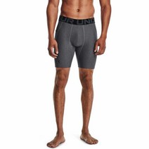 Under Armour 남성용 히트기어 압박 반바지, 3X-Large Tall, Carbon Heather (090)/Black