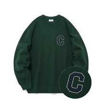 커버낫 펠트 C 로고 기모 맨투맨 그린