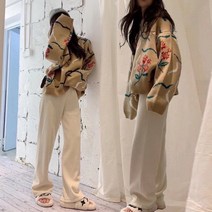 똑소녀 2개세트 여성 기모 밴딩 와이드 팬츠 골덴 바지