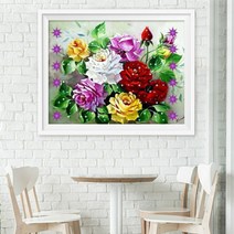 수재샵 화려한장미 (라운드 2.8mm 3D 가로 60cm X 세로 50cm) 보석십자수