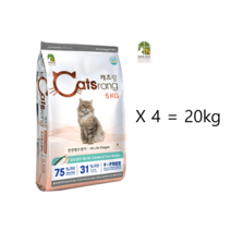캐츠랑 전연령 20kg (5kg X 4개) 전연령 올라이프 고양이 건식사료 닭고기 + 참치 길냥이사료 길고양이 캐츠랑 대용량사료