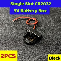 납산 배터리 2/5PCS 단일 슬롯 CR2032 코인 셀 배터리 홀더 케이스 커버 ON-OFF 스위치 리드 와이어 3V 상, 03 Black-2PCS