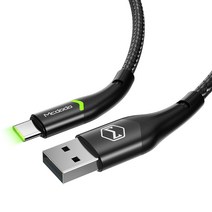 맥도도 인디케이터 C타입 QC4.0 충전 데이터전송 케이블, 블랙, 1M