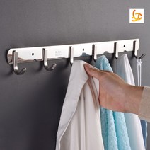 다용도후크 접착식 벽걸이후크, 벽걸이후크 6단, 1개