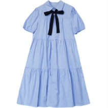 딜라이 임산부 리본 원피스 블루 원피스