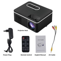 빔프로젝터 lejiada s361 휴대용 미니 led hdmi 호환 지원 hd 비디오, 검은색, 영국 플러그
