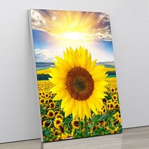 세잔느화실 홈데코 해바라기 들녘 그림 캔버스액자 골드 알루미늄 액자 거실 승진선물 집들이선물, 프리미엄 캔버스, 10호(45cmX53cm)