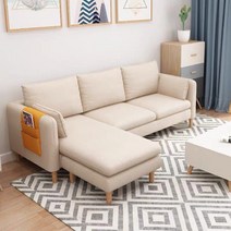소파 커버 풀세트 소파 스몰 3인조 이코노미 거실 셋방 심플 아파트 코너 천예술 소파, 베이지, 싱글 시트 0.75 m