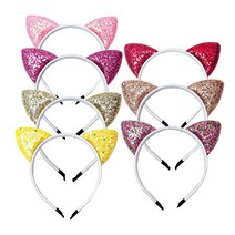 아동 여아 블링블링 고양이 글리터 반짝이 귀 머리띠 파티용품 인생네컷