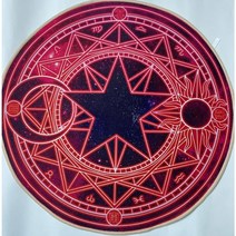 별자리 타로카드 스프레드천 러그(레드), 레드