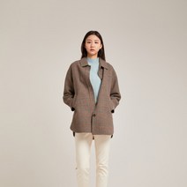 올리비아로렌 빅체크 핸드 메이드 코트 VVC EAWW9321 BR
