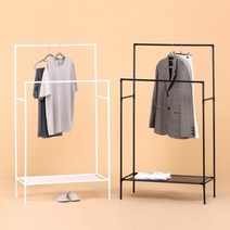 모닝라이트 스탠드옷걸이 베이직 2단행거 미니행거, 화이트