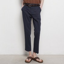 에이본 맨 베이직 린넨 스판 9부 팬츠 네이비