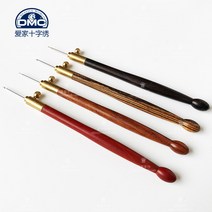 DMC 프랑스 자수 코바늘 루네빌 레사지 크로셰 뜨개질 후크 나무손잡이 바늘