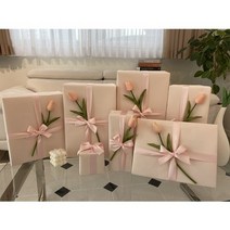 돌잔치 돌잡이 선물 포장 돌잡이상 고급 7종 세트, 고급 로맨틱 핑크튤립