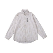 한로 여성복 2022 봄 트렌드 브랜드 긴팔 셔츠 외투 온몸 만인 야광 프린트 셔츠 여자q