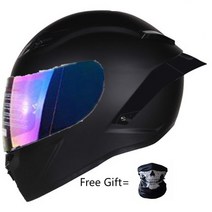 무지개 바이저 헬멧과 함께 전체 얼굴 오토바이 모토 크로스 경주 Casco 드 Capacete Dot 승 Kask 매트 블, 05 matte black-color_04 XL