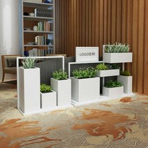 화분 선반 진열대 야외 거치 발코니 인테리어 울타리, 블랙 스타일 C 80x35x80cm