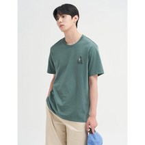 빈폴 [빈폴멘] [BCycle] 그린 컬러 페니 자수 티셔츠 (BC2542C55M)