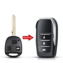 자동차키 스마트키KEYYOU 수정 된 원격 자동차 키 쉘 Fob 2/3 버튼 도요타 Celica Avensis RAV4 프라도 캠, 02 3 Buttons Type 1