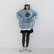 애플망고샵 기모 겨울 빅사이즈 오버핏 백곰 롱박스티