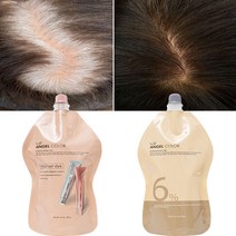 엘바이피 엔젤커버 염색약 400g 대용량 저자극 미용실 전용 셀프 흰머리 새치커버 멋내기 밝은갈색 컬러 추천, GN-6