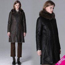 르오트 천연라쿤카라 메리노 리얼무스탕 코트