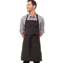 Chef Works 남녀공용 앞치마 묶음 줄이 있는 앞치마 주방용 원사이즈 핀스트라이프, Pinstripe