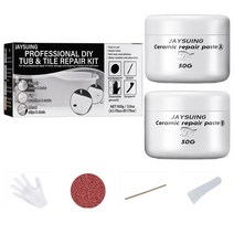 타일본드 2PCS 욕조 타일 수리 키트 도자기 균열 칩 세라믹 샤워 바닥 복구 크림 붙여 넣기 접착제 실러 그, 01 50g and 50g set