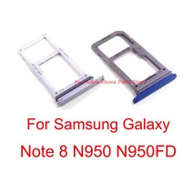 10 PCS 삼성 갤럭시 노트 8 Note8 N950 N950U N950FD 마이크로 SD 카드 소켓 홀더에 대 한 단일/듀얼 Sim 트레이 슬롯 홀더, [04] Single Sim   Purple