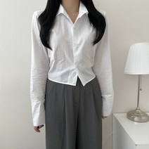 VANANA2 국내제작 긴팔 뒷밴딩 청순 빅 커프스 크롭 셔츠