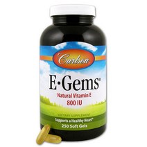 칼슨랩스 Carlson Labs E-젬스 내추럴 비타민 E 800IU 소프트젤, 50개입 × 1개