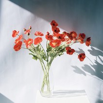 아베라 양귀비 조화 프리미엄 실크플라워, 레드
