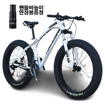 쇼핑타임 4.0 산악 광폭 타이어 자전거 팻바이크 30단 관세포함 [국내착불배송] 상세페이지 체크요망 (사은품 증정), 스카이블루, 24단, 20인치