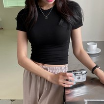 [디아미뇽] 럽스 크롭 반팔티셔츠