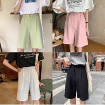 [하나비] 우와기 여성 여름 무지 루즈핏 심플한 크흡베종 반바지