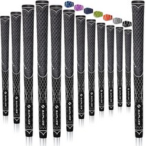 SAPLIZE 골프 그립 13개 표준 멀티 컴파운드 하이브리드 클럽 그립 그레이 색상, Standard, Black, 13 grips