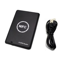 rfid Top IC RFID 카드 리더 복사기 NFC 스마트 라이터 13 56Mhz 암호화 프로그래머, Black, 1.Black